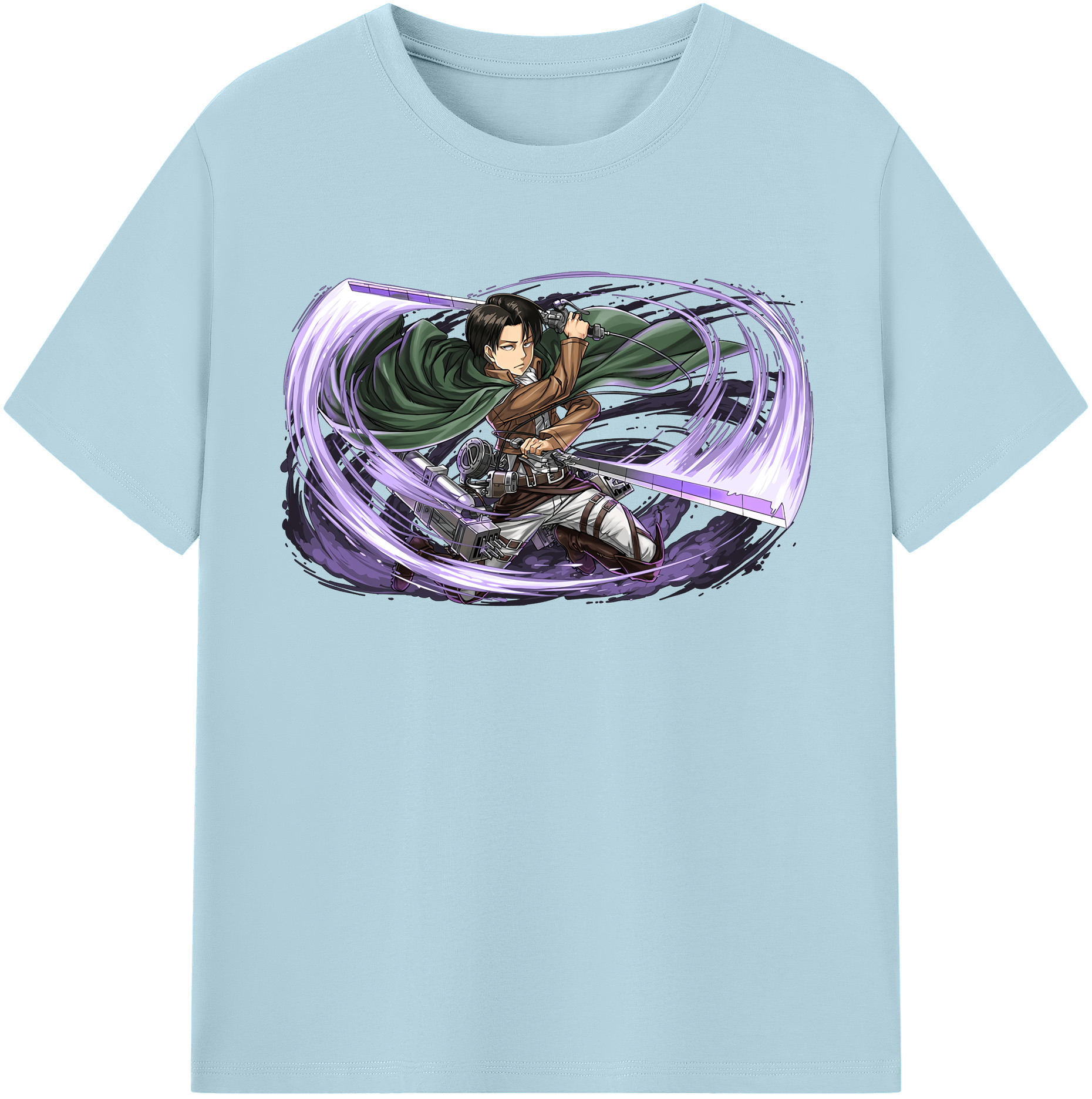 （画像用） 進撃の巨人 リヴァイ·アッカーマン Attack on Titan Levi Ackerman 綿100％半袖Tシャツ（フロントプリント）